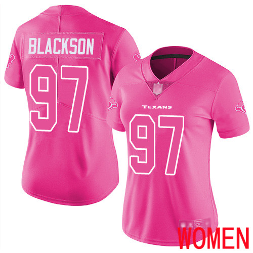 Houston Texans Limited Pink Women Angelo Blackson Jersey NFL Football 97 Rush Fashion